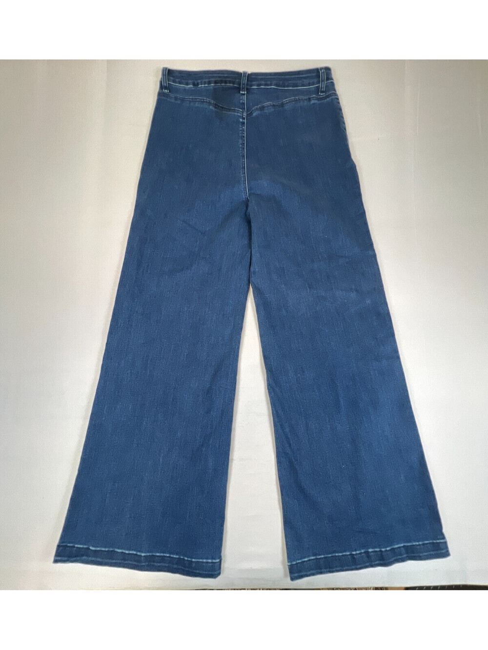 Guillaume Women's Plus 1X Blue Wide Leg Denim Jeans Stretch Mid Rise Pants - Picture 2 of 10